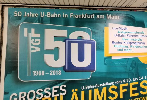 Jubiläumsplakat Plakat 50 Jahre U-Bahn Frankfurt © Heiner Beitz (Frankfurt)
